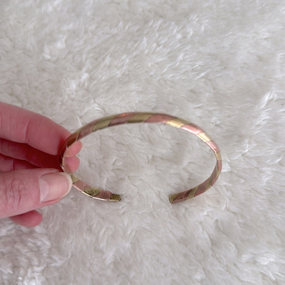 Copper and brass bangle cuff